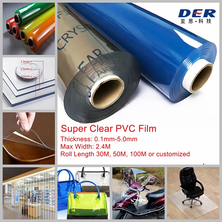 PVC transparent film roll and clear PVC sheet by Der factory