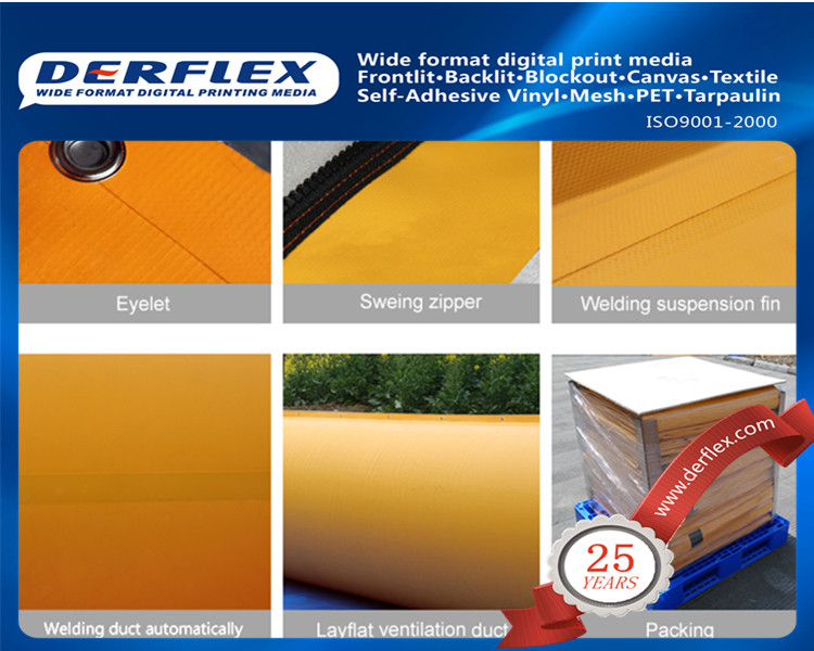 yellow lay flat PVC mining tunnel ventilation duct manufactory