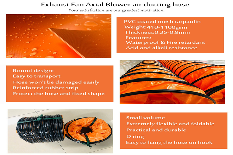Air duct hose Air Ducting collection flexible ducting air duct hose fabric inflatable tarpaulin